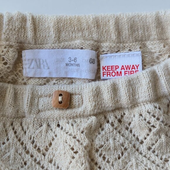 Zara Baby 2pc Crochet Knit Set - Cardigan & Bloomer Shorts - Size 3-6 Months - Picture 8 of 9